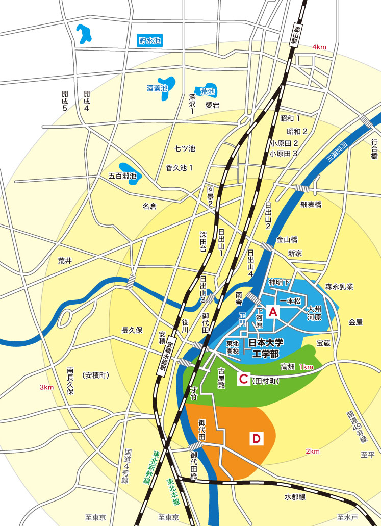 下宿エリアマップ
