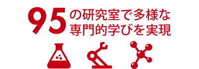 95の研究室で多様な専門的学びを実現