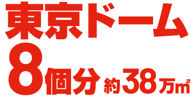 東京ドーム8個分約38万㎡