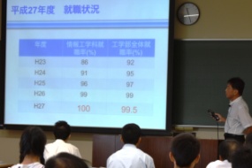 各学科の就職状況についても説明