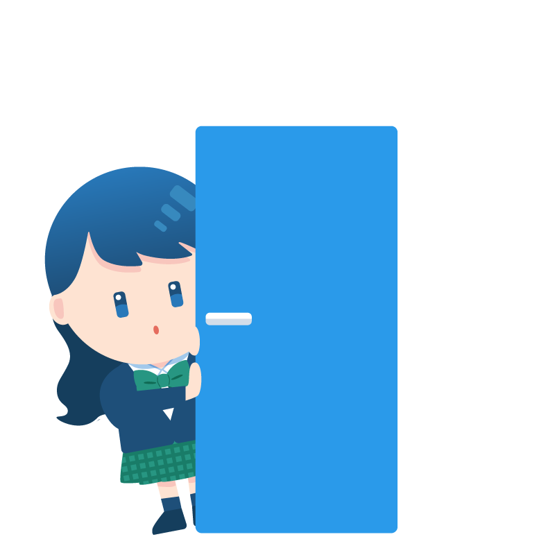 ドアから覗くコウコウセイ