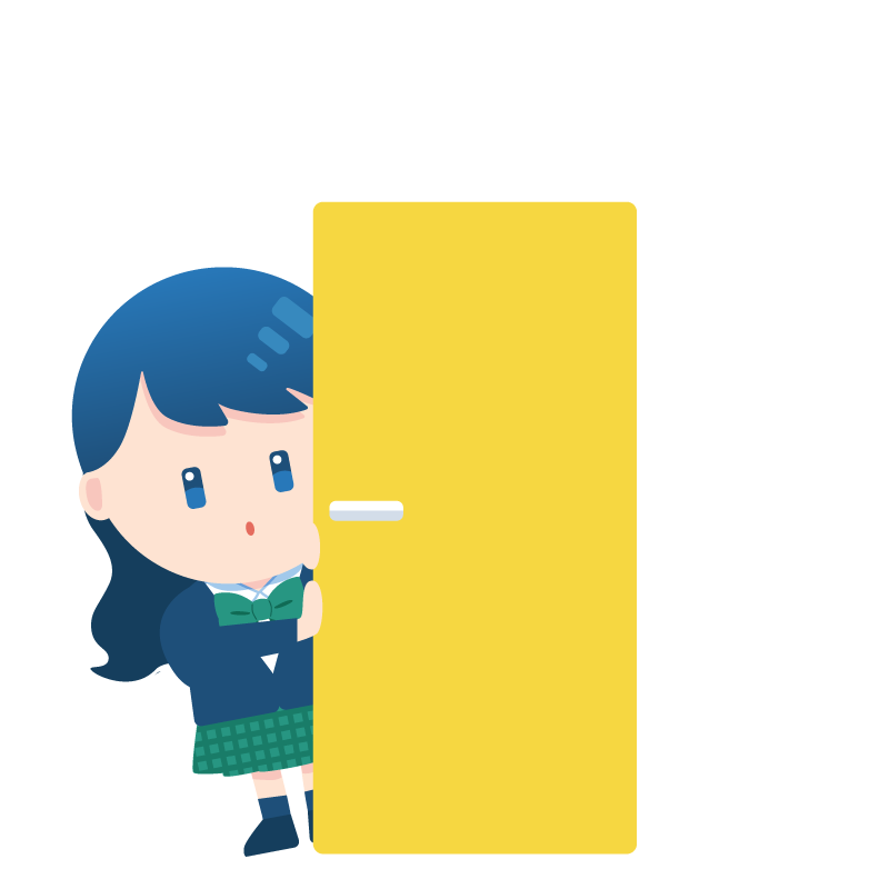 ドアから覗くコウコウセイ