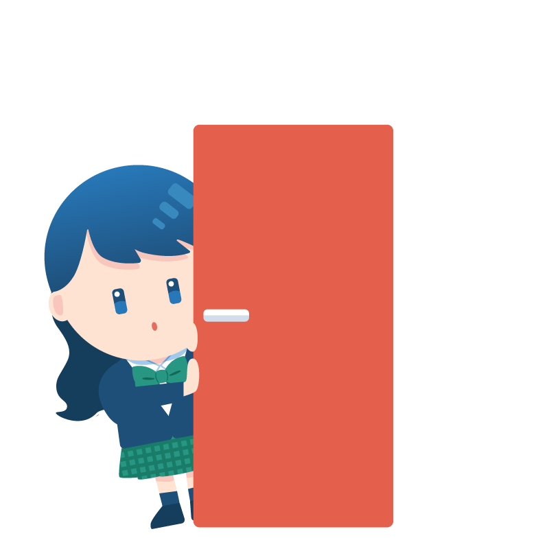 ドアから覗くコウコウセイ