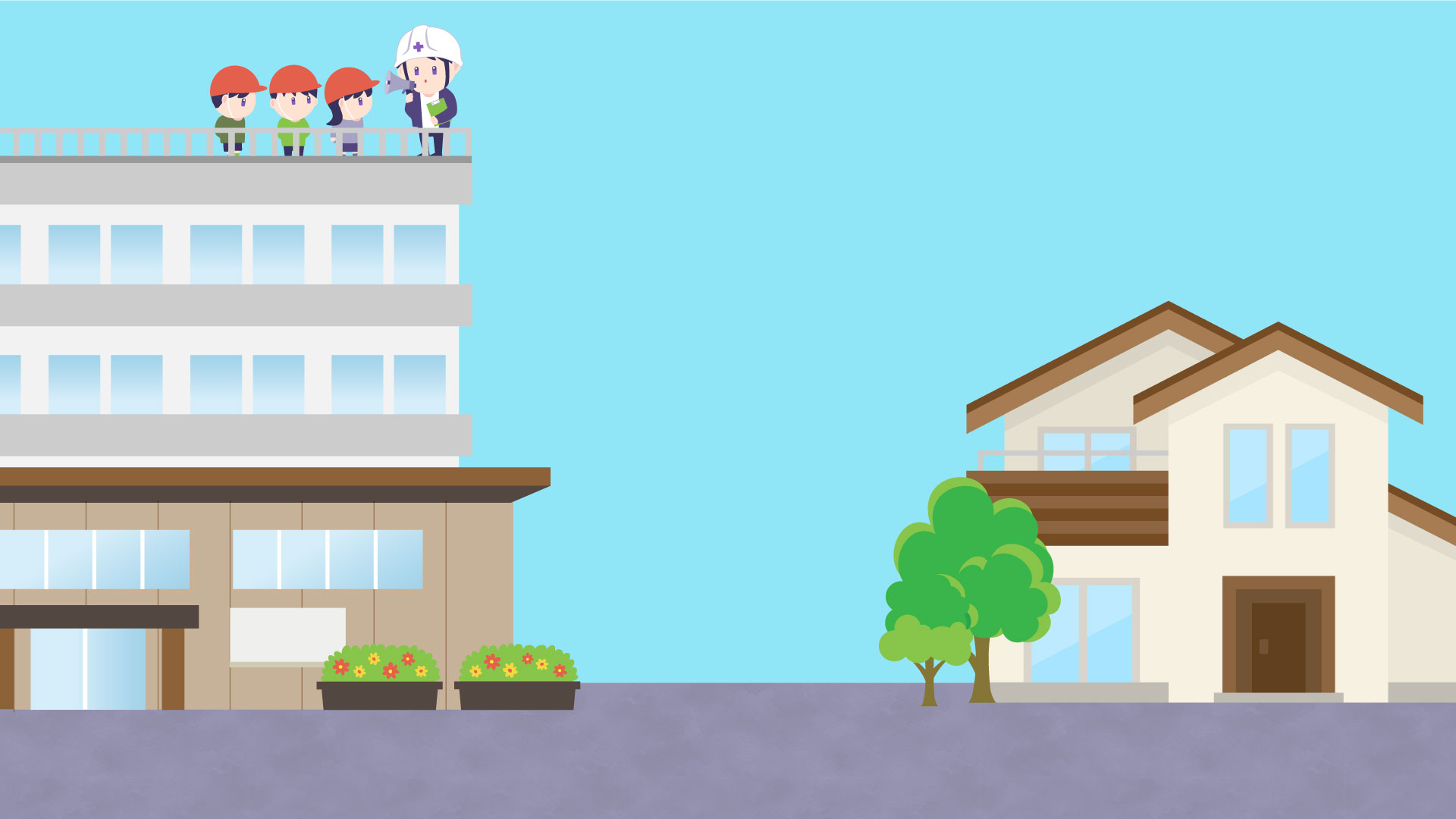 まちの中の背景