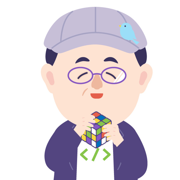 ルービックキューブで遊ぶキョージュ