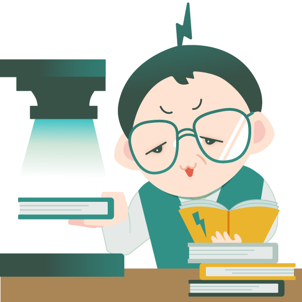本を読み取るキョージュ